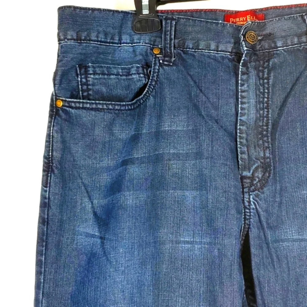 Perry Ellis Premium Denim Dark Blue Bootcut Jeans 36x30 EUC